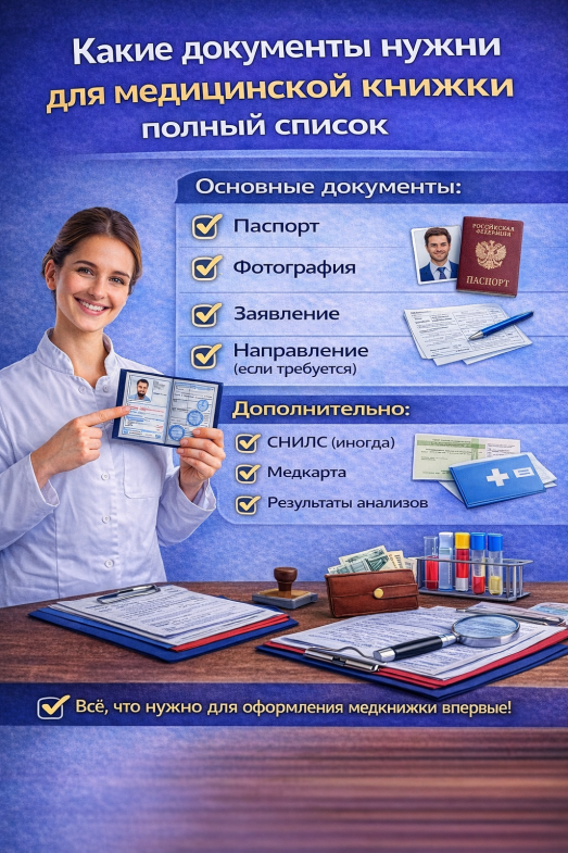 Какие документы нужны для медицинской книжки
