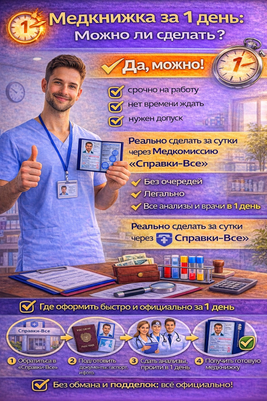 сделать медкнижку за день