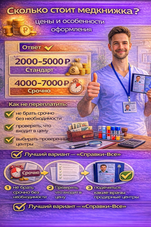 Сколько стоит медицинская книжка