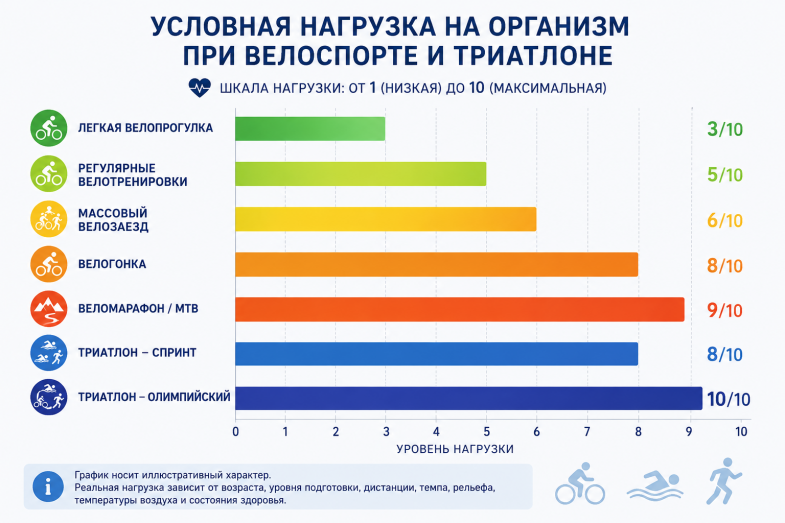 велоспорт и триатлон нагрузки