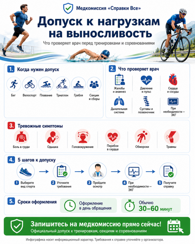 Оформите допуск к нагрузкам на выносливость