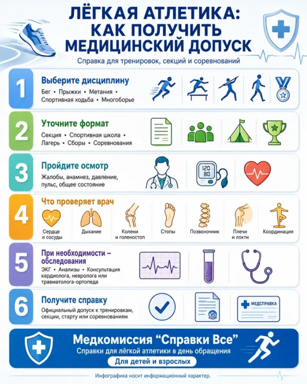 как получить медицинский допуск для лёгкой атлетики