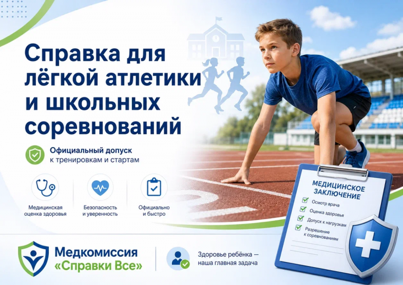 медицинская справка для лёгкой атлетики и школьных соревнований