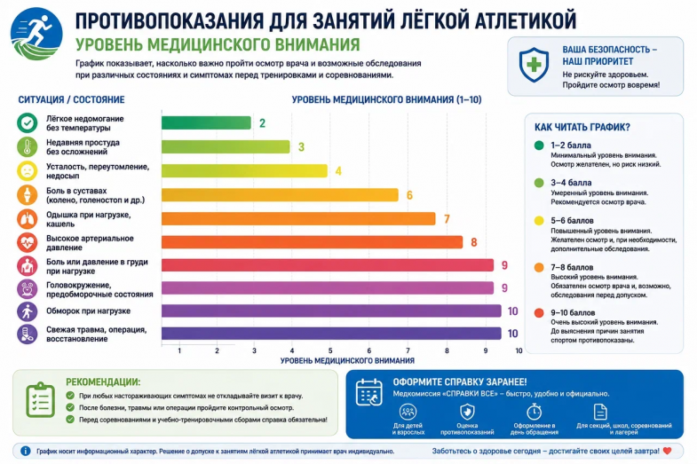 противопоказания для занятий лёгкой атлетикой