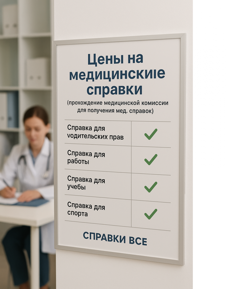 Цены на медицинские справки